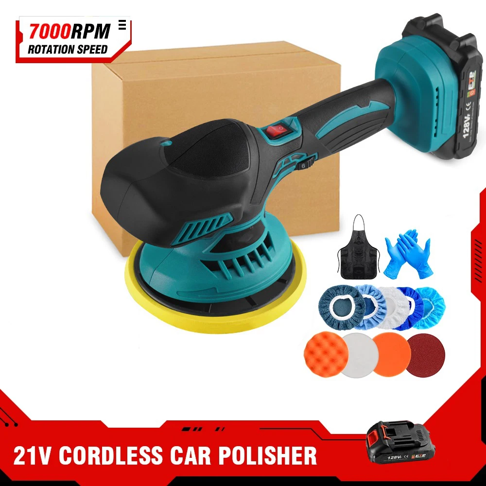 Cordless Car Polisher 6 Gears Adjustable Electric Car Polishing Machine Home Cleaning Waxing Sanding Tool For Makita 18V Battery