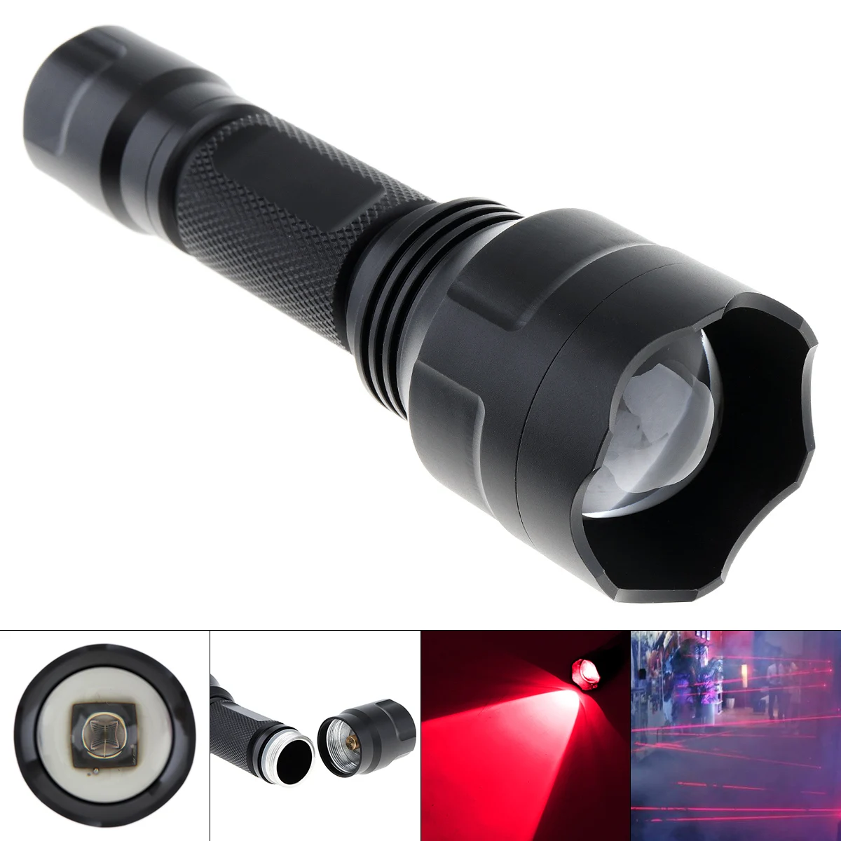 Infrared Flashlight Light Waterproof Rotary Focusing 850nm IR Zoomable Night Vision Torch for Camera Supplementary Intensifier