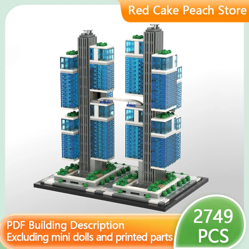 

Конструктор MOC «Городская панорама»: Супервысокие башни-близнецы, модульная технология, развивающая игрушка для детей, подарок на праздник, набор для сборки