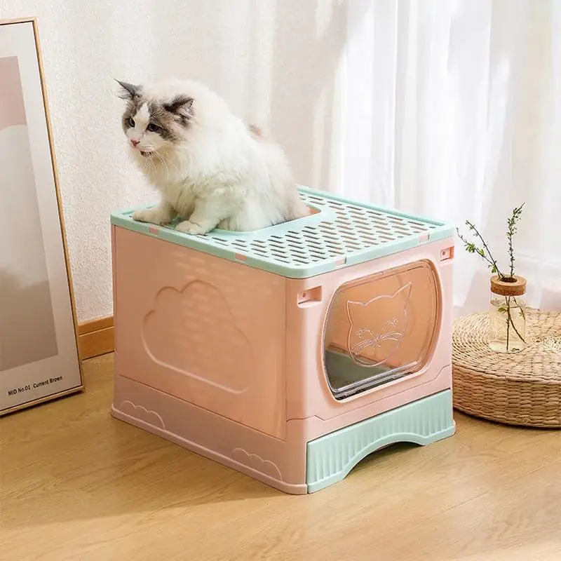 

Cat Litter Box Cat Supplies Fully Enclosed Extra Large Semi-enclosed Cat Toilet Deodorizing Anti-splash Top-entry Type