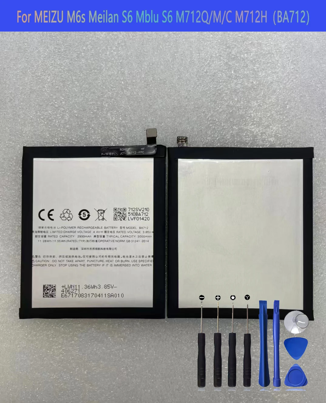 BA712 Battery For MEIZU M6s Meilan S6 Mblu S6 M712Q/M/C M712H Repair Part Original Capacity Phone Batteries