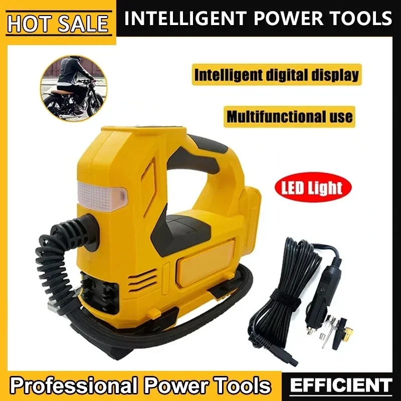 Fit DEWALT Portable Air Pump For 18V Battery For Car Tyre Inflator Electric Motorcycle Pump Cordless Inflator Tool