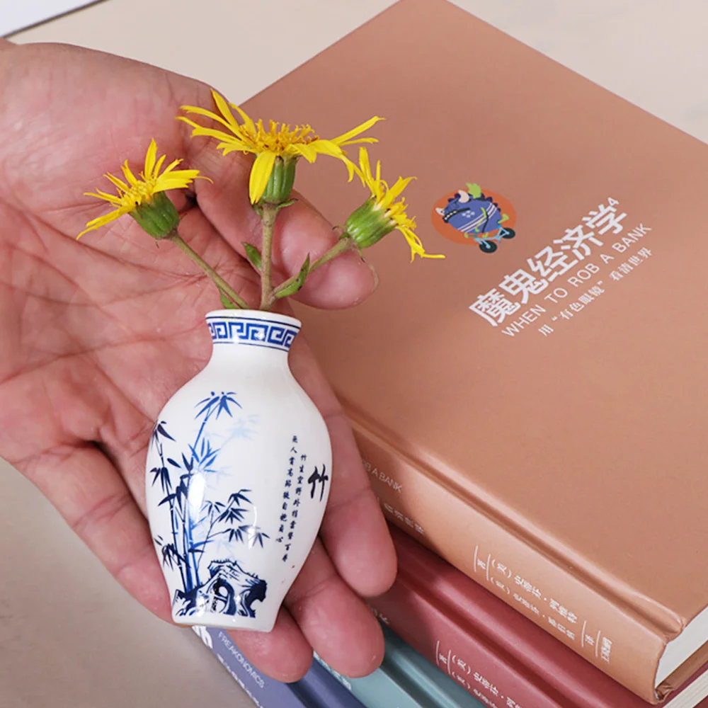 냉장고 자석 세라믹 꽃병 냉장고 자석 3D 스티커, 주방 장식, 중국 스타일 기념품, 가정 액세서리 선물, 1 개