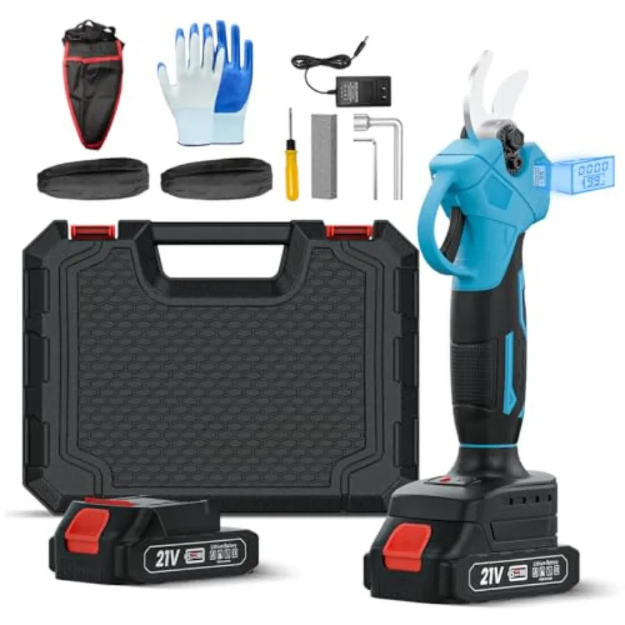 

Аккумуляторные электрические секаторы 21В с регулируемым диаметром реза 0.8-1.2 дюйма, портативный электрический триммер для веток