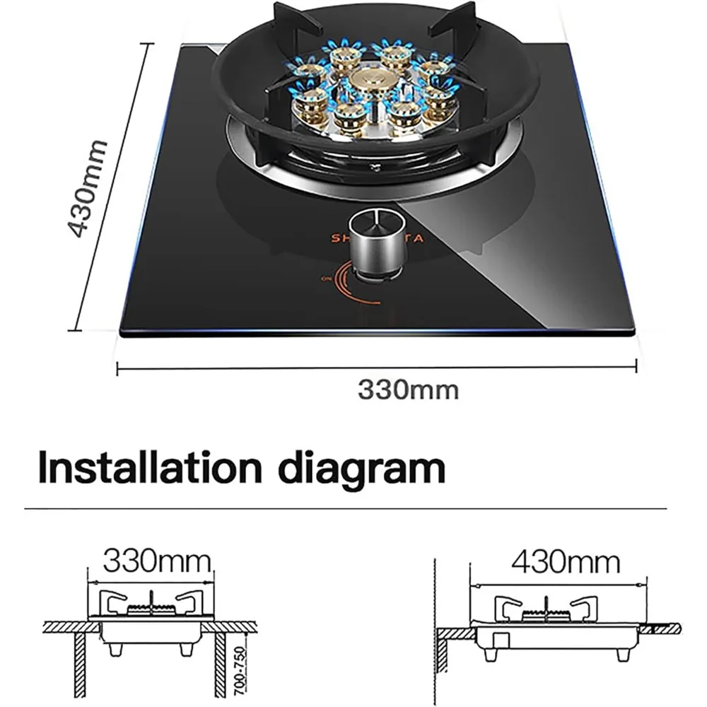 Burner Gas Cooker gas hob Built-in Gas Hob, Table Top Cooking, Portable Lightweight Gas Stove Single Burner， Easy To Use/Compact