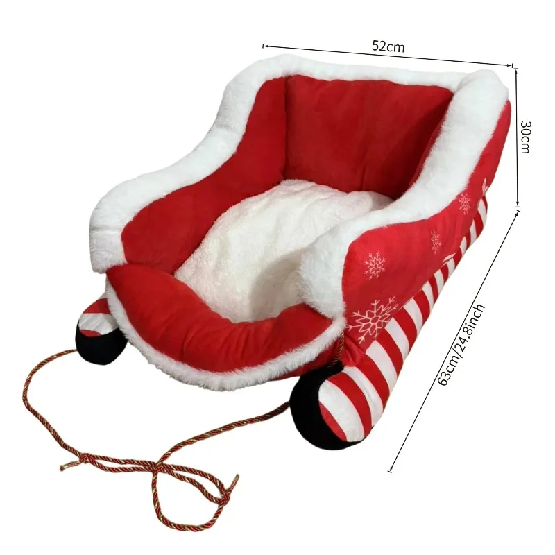 عيد الميلاد مزلقة سرير الحيوانات الأليفة النوم العميق شتاء دافئ القط الكلب منزل قابل للغسل لينة أفخم عش عطلة هدية لجرو هريرة