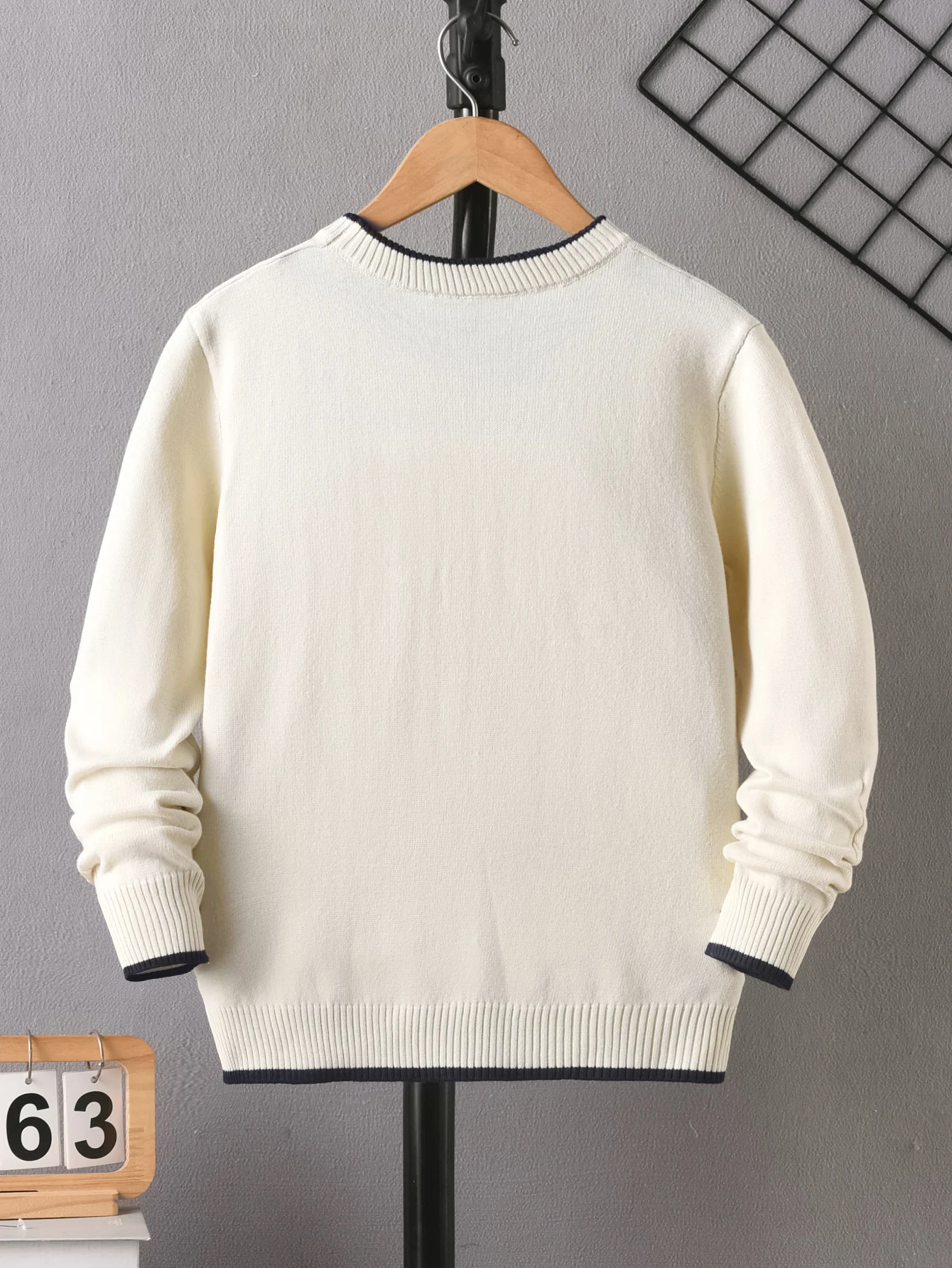 Boys' round neck long sleeve knitting sweater Fried Dough Twists is suitable for daily spring, autumn and winter on campus