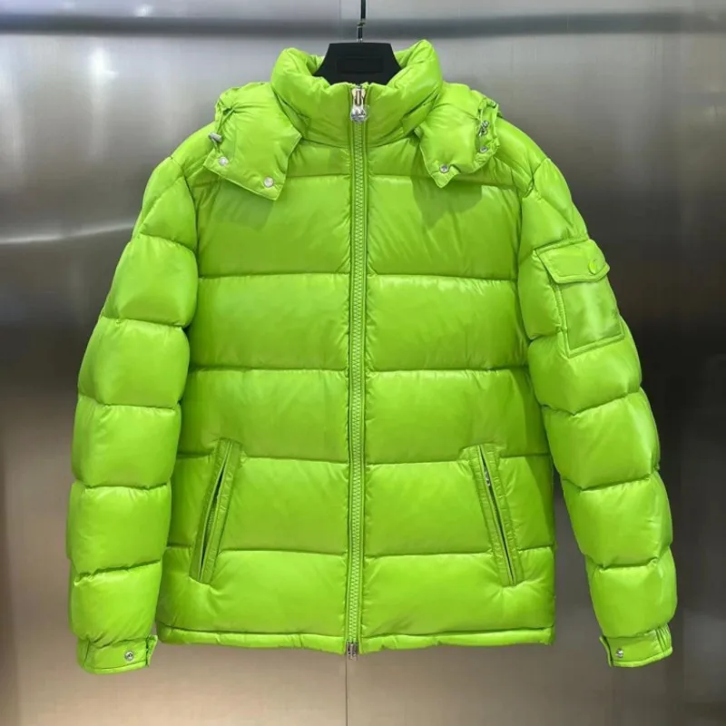 

Autumn and winter Men and women hooded Down jacket Y2K Casual jacket vivid green warm comfort Fashion clothing parsnip male coat