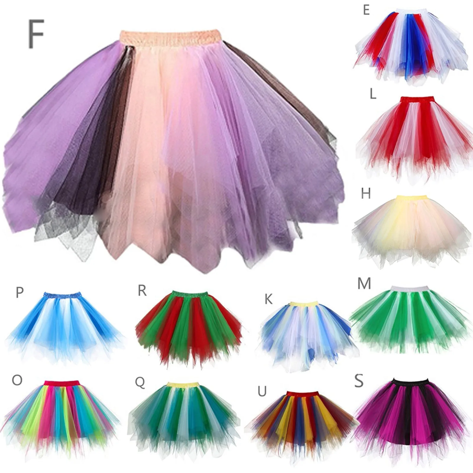 

Princess Midi Fairy Tulle Skirt Pleated Dance Tutu Skirts Womens Lolita Petticoat Jupe Tulle Femme Party Puffy Skirts Adult