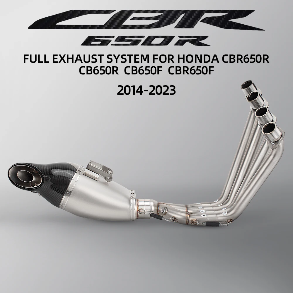 Slip On For Honda CBR650R CBR650F CB650R CB650F Motorcycle Full Exhaust System Modified Front Link Pipe with Muffler Bottom Row