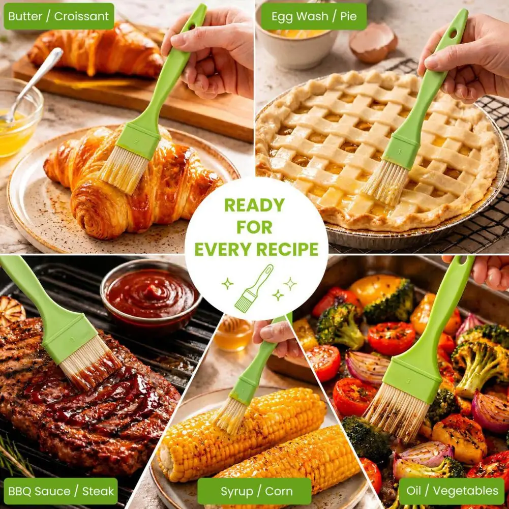 4Pcs Durable Thin Handle Barbecue Brush Plastic Easy To Clean Butter Oil Brushes Kitchen Tool Baking Brush For BBQ Pastry-making
