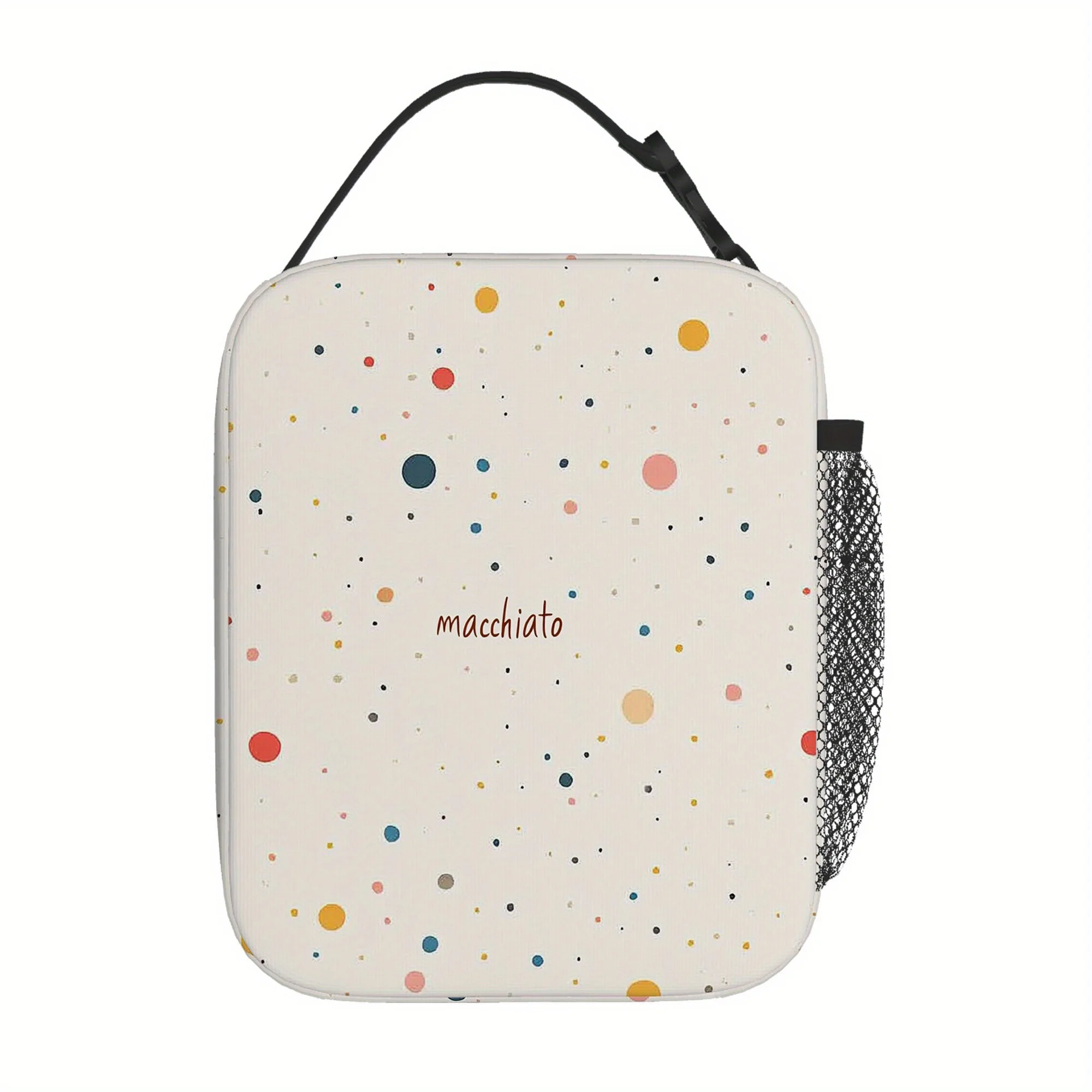 1pc a Thermal Bag Featuring Colorful Polka Dots on a Cream Background. This Insulated Bag Is Not Intended for Food Contact And I