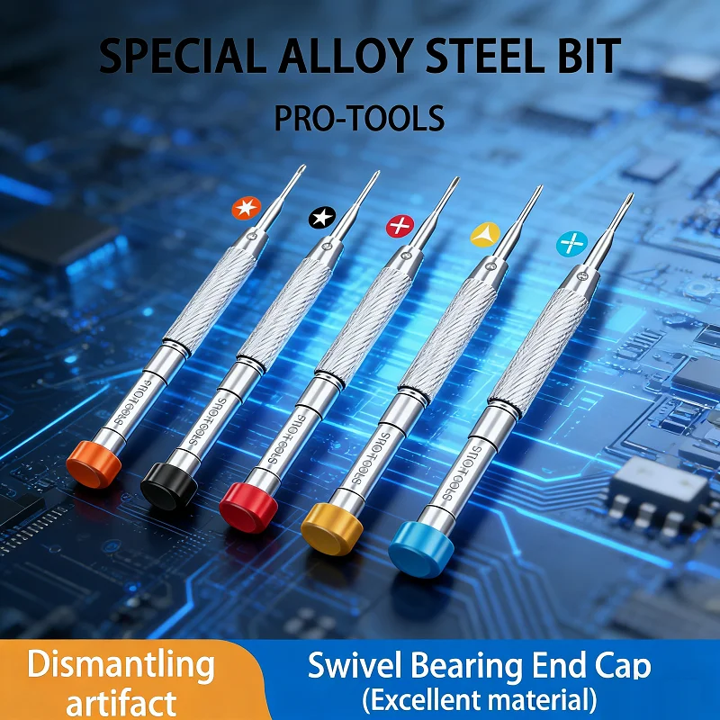 HISEECON 2D 5-in-1 Professional Screwdriver Set: Anti-Slip Magnetic Bits for iPhone, Watch, Camera & Electronics Repair