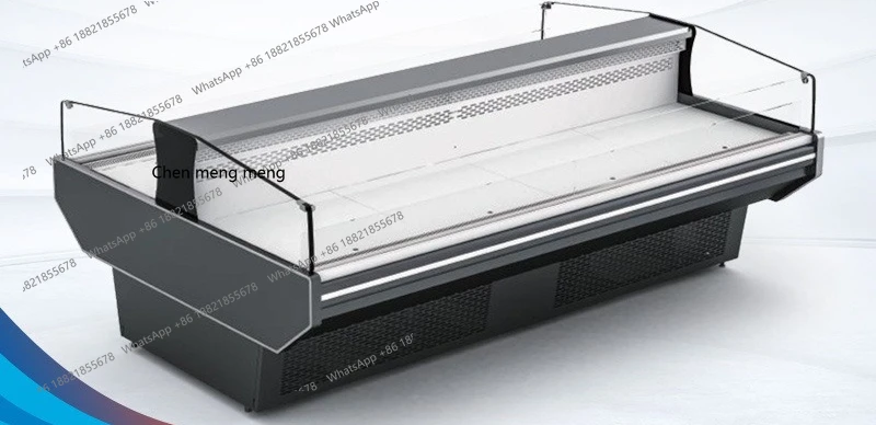 Horizontal double-space large-capacity braised meat cabinet Double-sided refrigerated cooked food display cabinet