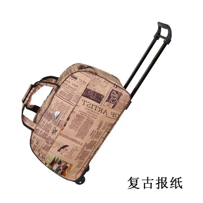 Unisex Roller Trolley Travel Bag Case Portable Luggage Bag Fashionable Waterproof Men's Women's Boarding Capable