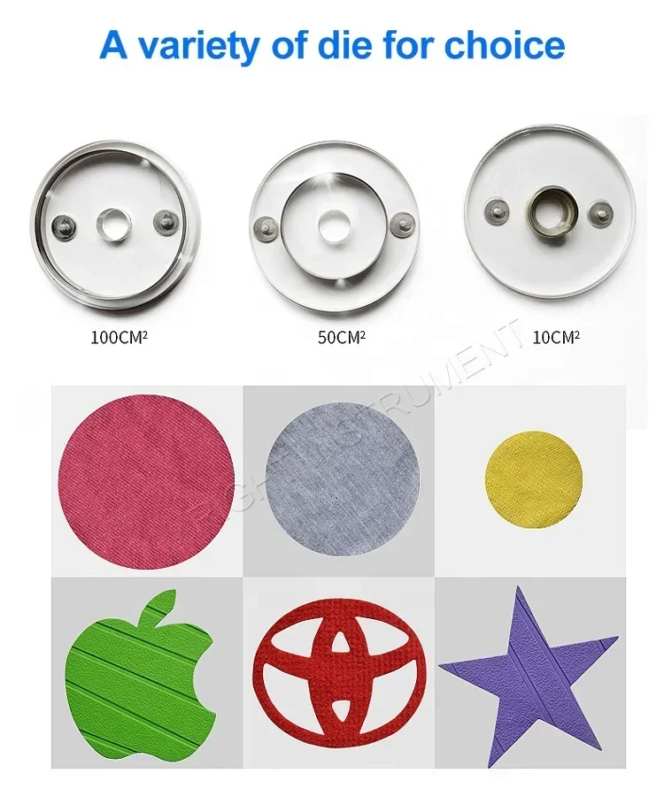 Tagliatrice manuale per campioni di cotone con taglierina rotonda per tessuti 10/50/100CM2 per tessuti