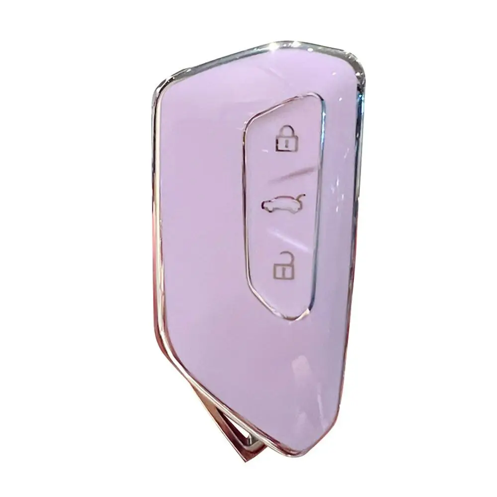 حافظة مفتاح بعيد ناعمة من البولي يوريثان الحراري 3 أزرار غطاء مفتاح لسيارة VW Volkswagen/Golf 8 MK8 ID.3 ID.4 /Cupra/Skoda/Octavia A8/SEAT #1