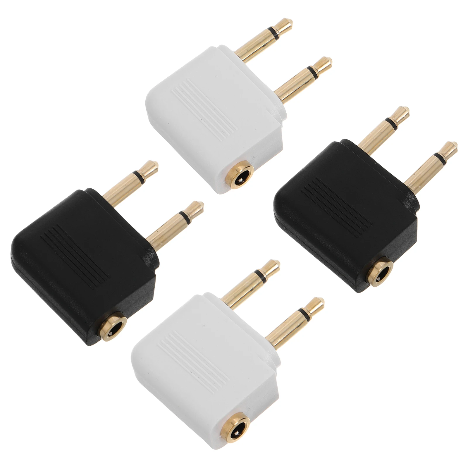 

4Pcs Airplane Headphone Adapter Dual 3.5mm Gold Plated Audio Jack Converter for Airline Flight Entertainment System