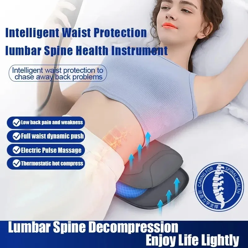 

Electric Waist Massager Lumbar Vibration Cushion Relief Pain Heating Health Care Relax Traction Therapy Airbag Back Body Massage