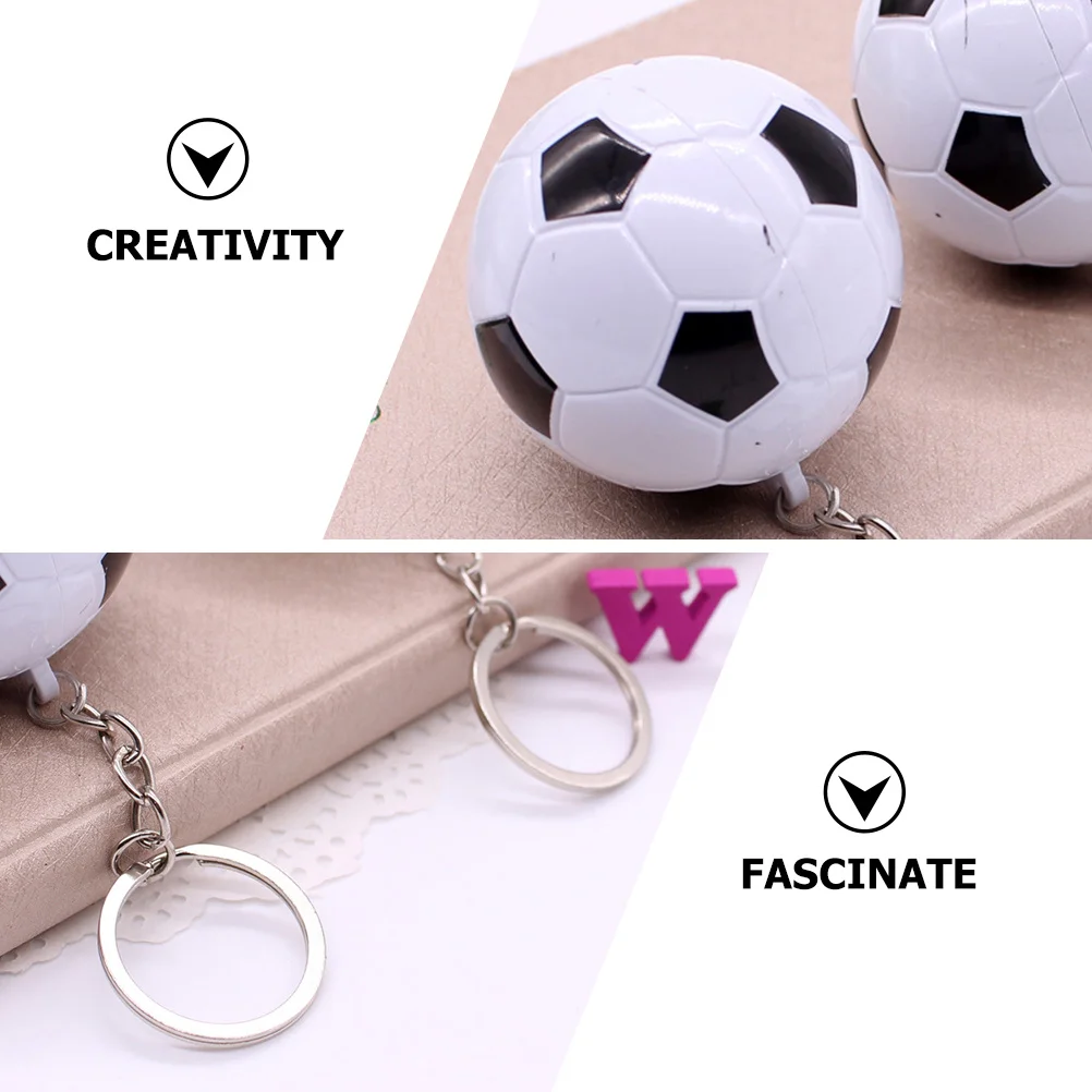 

10pcs Soccer Keychain Pens Retractable Ballpoint Pen Blue Ink Durable Metal Plastic Keychain Pen Fine Point For School Office