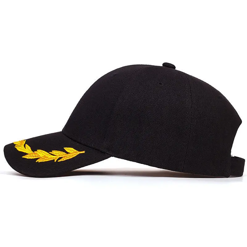 Custom Logo Men Adjustable Spring Autumn Baseball Cap Solid Wheat Ear Embroidery Fashion Trucker Cap Women Peaked Cap Fs Sun Hat