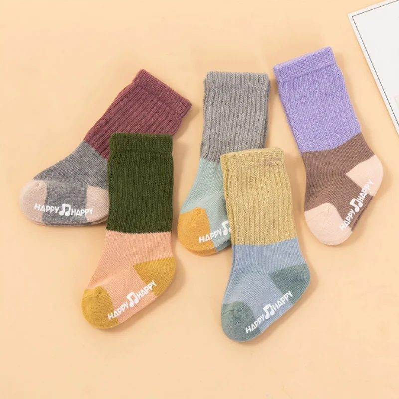 4Pair/lot new autumn and winter antiskid warm socks for children baby