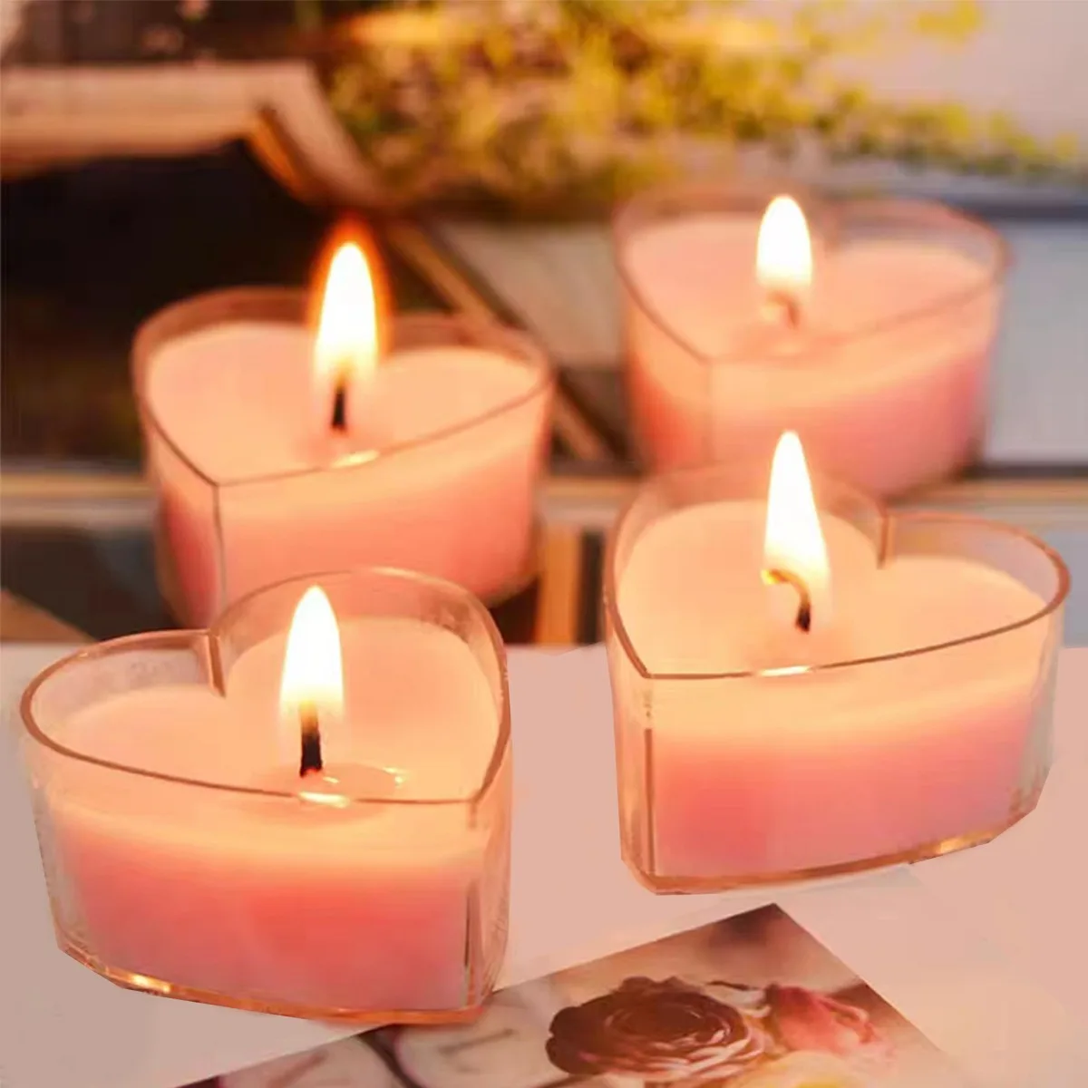 9-teilige herzförmige Duftkerzen zum Vorschlagen, Geburtstage, Hochzeiten, Geburtstage und Abendessen bei Kerzenlicht