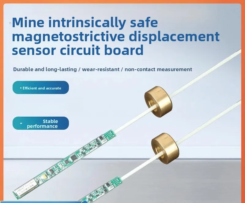 magnetostrictive displacement or liquid level sensor circuit boards with multiple interfaces output for small outer diameters