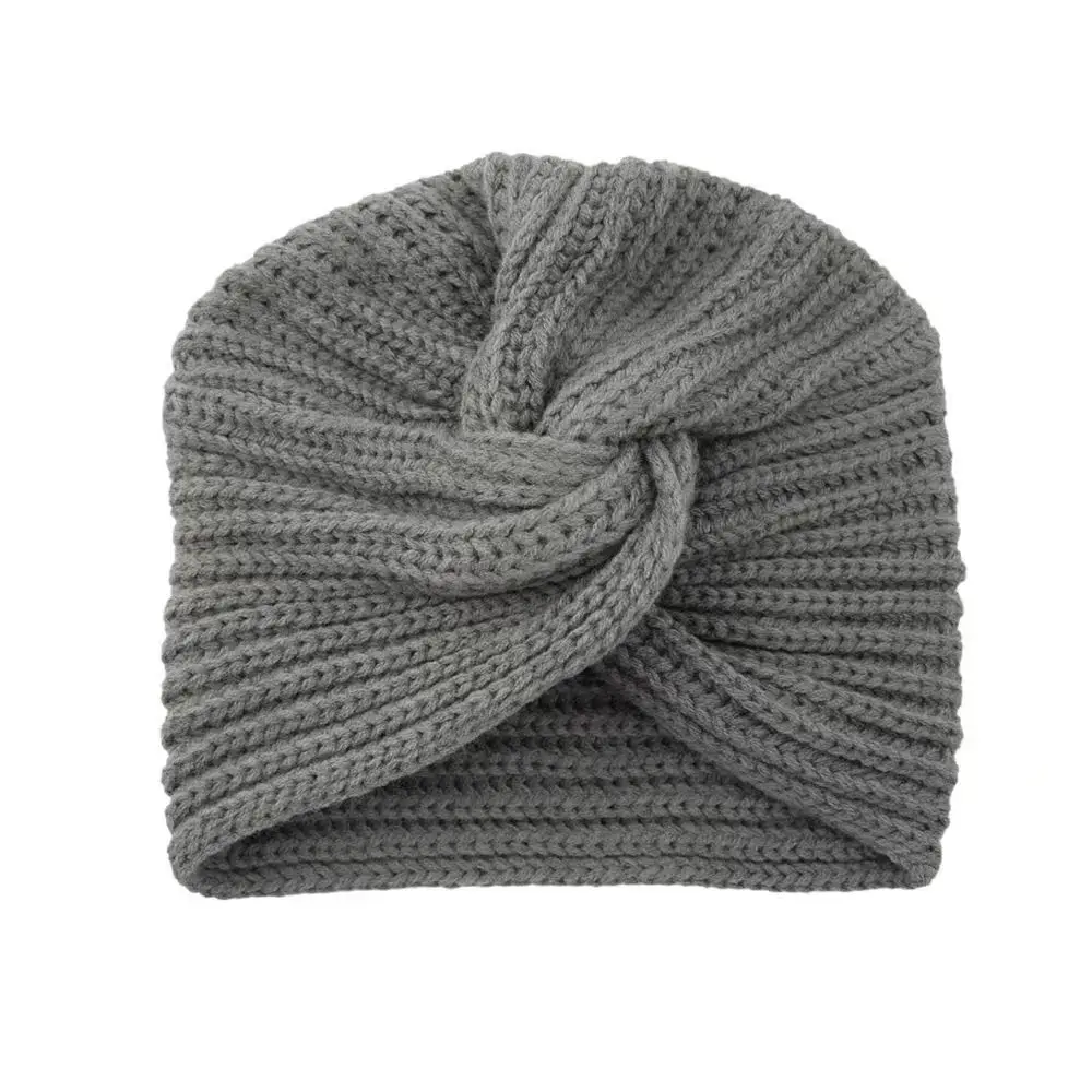 Fashion Accessories Twist Knitted Turban Hat Cross Wrap Head Warm Cashmere Bonnet Bonnet Design Wool Turban Cap Autumn Winter