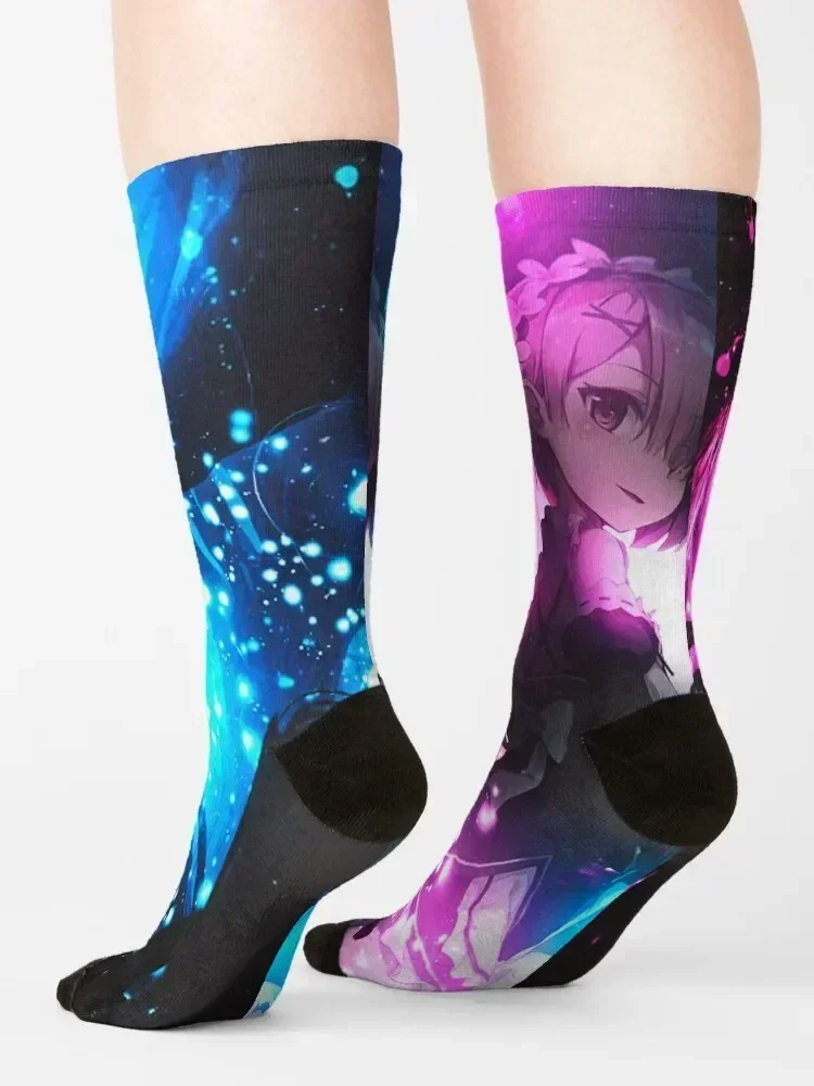 rem and ram (re zero) Socks designer brand gym soccer anti-slip basketball Mens Socks Women's