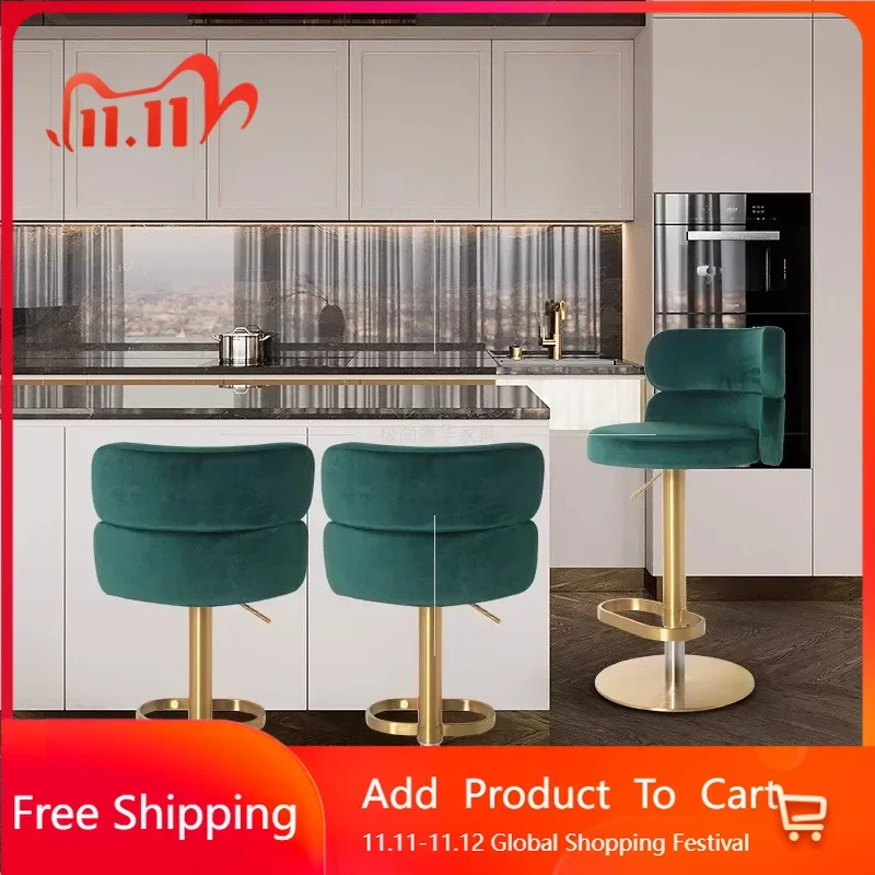 

Compact Luxury Bar Chairs Stainless Steel Adjustable Adults Swivel High Chairs Ergonomic Office Chaise De Bar Backyard Furniture