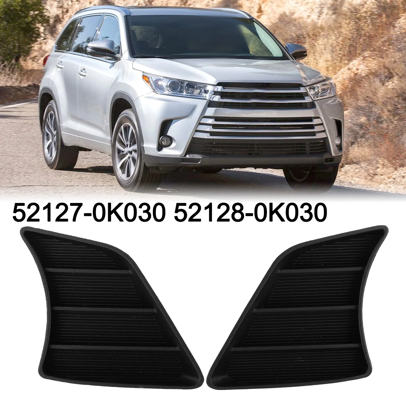 

Auto Parts Fog Lamp Frame Cover Replacement Installation Tool Waterproof 52127-0K030 ABS Black Car Accessories