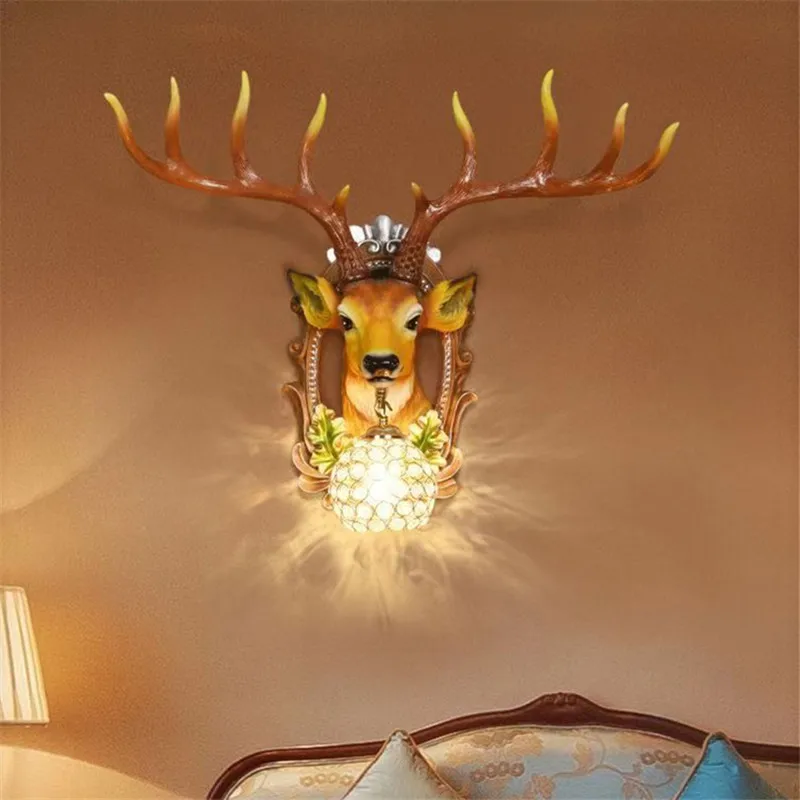 SOURA Contemporary Deer Wall Lamp LED Indoor Creative Lifelike Resin Sconce Light For Decor Home Living Room Bedroom