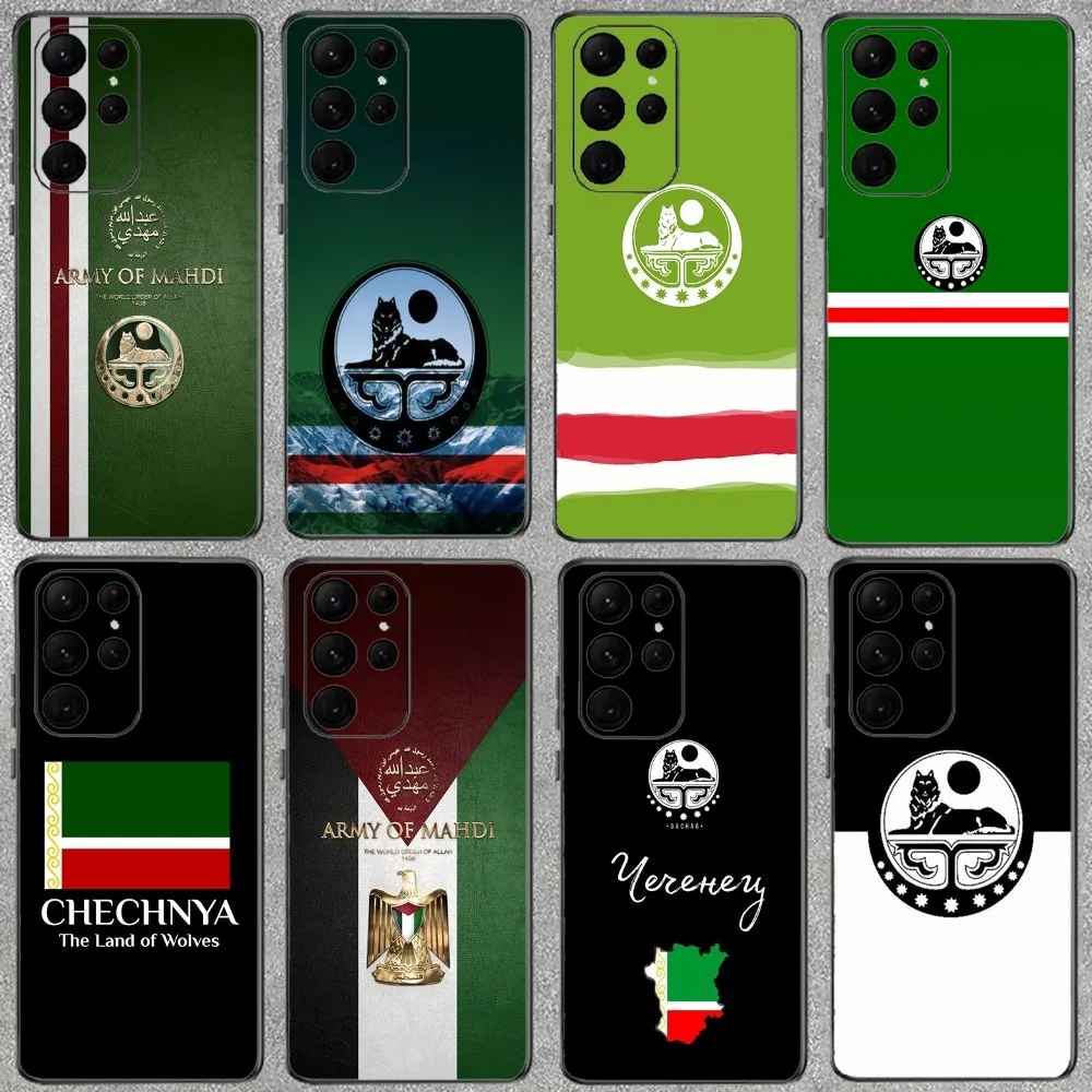 Chechnya flag Phone Case For Samsung Galaxy A52 A12 A51 S21 Edge S22ULTRA S23 S20LITE Plus ultra Black Cover