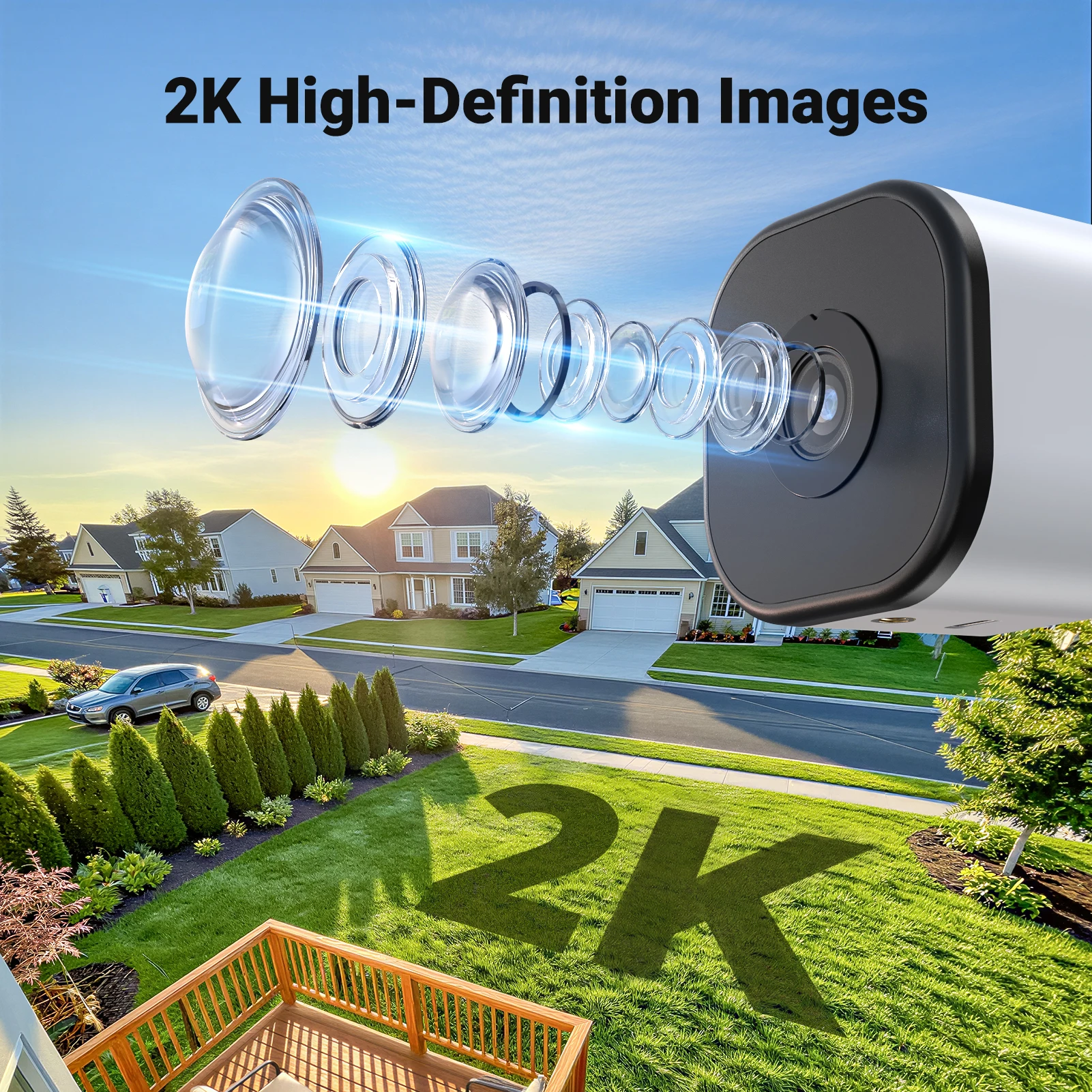TMEZON Magnetic Mount 4K USB Window AI Security Camera, No Drilling Installation,105° Wide Horizontal View, AI Night Vision, HDR Anti-Glare & Anti-Reflection, 24/7 Non-Stop Recording, Smart Motion Detection