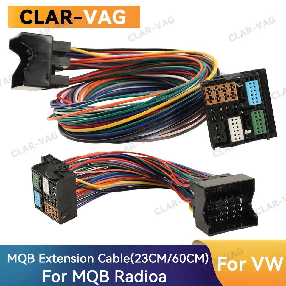 MQB Extension Cable for VW MQB MIB Car Radio 23cm 60cm 52 Pins Quadlock Adapter For Audi A4 A6 for Skoda SEAT for VW Golf 7