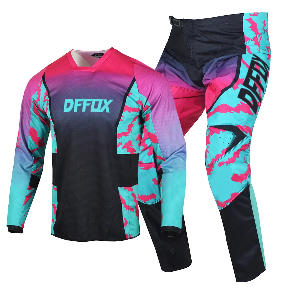DFFOX Motocross Jersey and Pants Combo 180 MX Suit Offroad BMX Dirt Bike Riding Racing