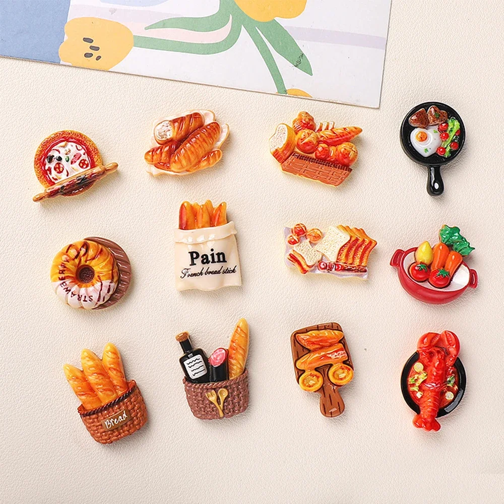 5PCS Shiny Dinner Series Miniature Flat Back Resin Cabochons For Hairpin Scrapbooking DIY Home Decor Craft Accessories