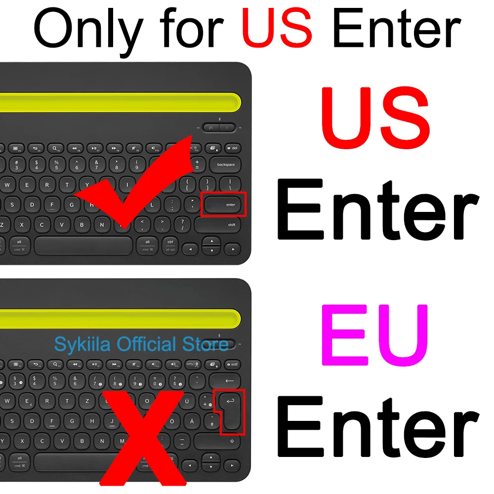 K480 Keyboard Cover for Logitech K480 for Logi Wireless Transparent Clear Black Film Silicone Case Slim Thin English