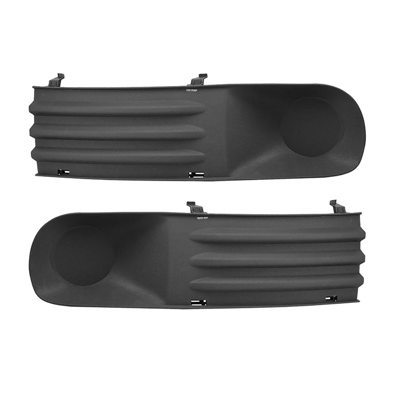 2pcs ABS Black Car Front Bumper Fog Light Cover Lower Bezels Grille for 2003-2009 VW T5 Transporter 7H0807489C 7H0807490C