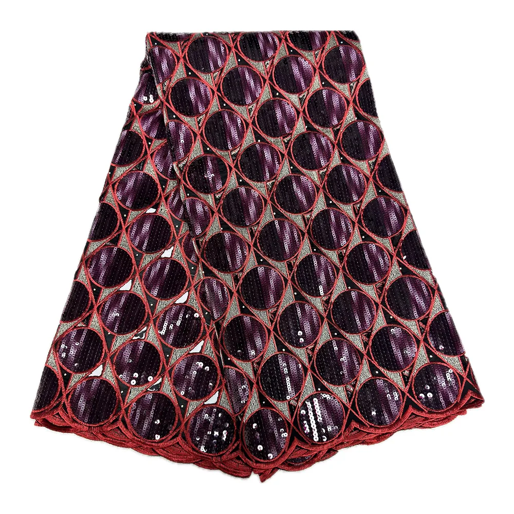 Кружевная ткань для свадебного платья с блестками, высокое качество, позолоченная кружевная ткань, 5 ярдов, Нигерия, роскошный кружевной материал с блестками для женщин, вечерние