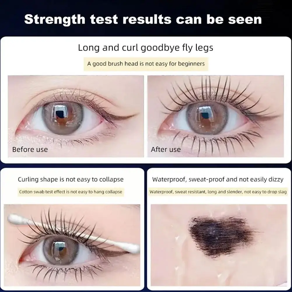 Silk Fiber Matte Mascara Makeup Ultra-Fine Brush Lengthens Eyelashes Waterproof Fast Dry Brown Black Curling Mascara Makeup