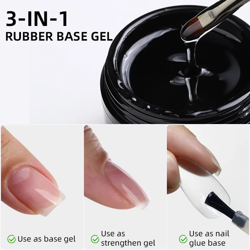 MSHARE Clear Rubber Base Gel Coat Thicker Nails Strengthen Alignment Base Soak Off 250ML Level Up