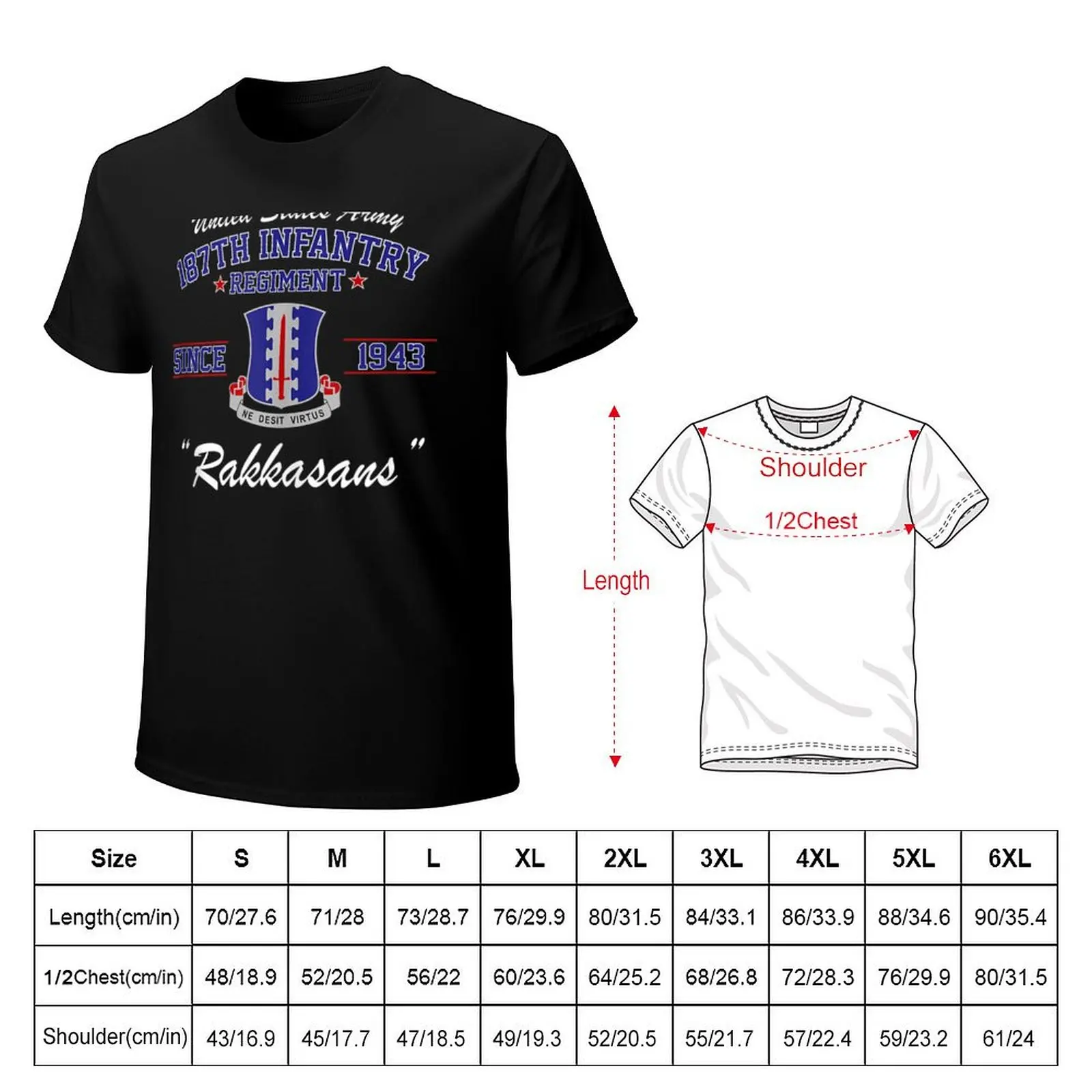 187th Infantry Regiment - Rakkasans T-Shirt t shirts cotton 100% T-Shirt