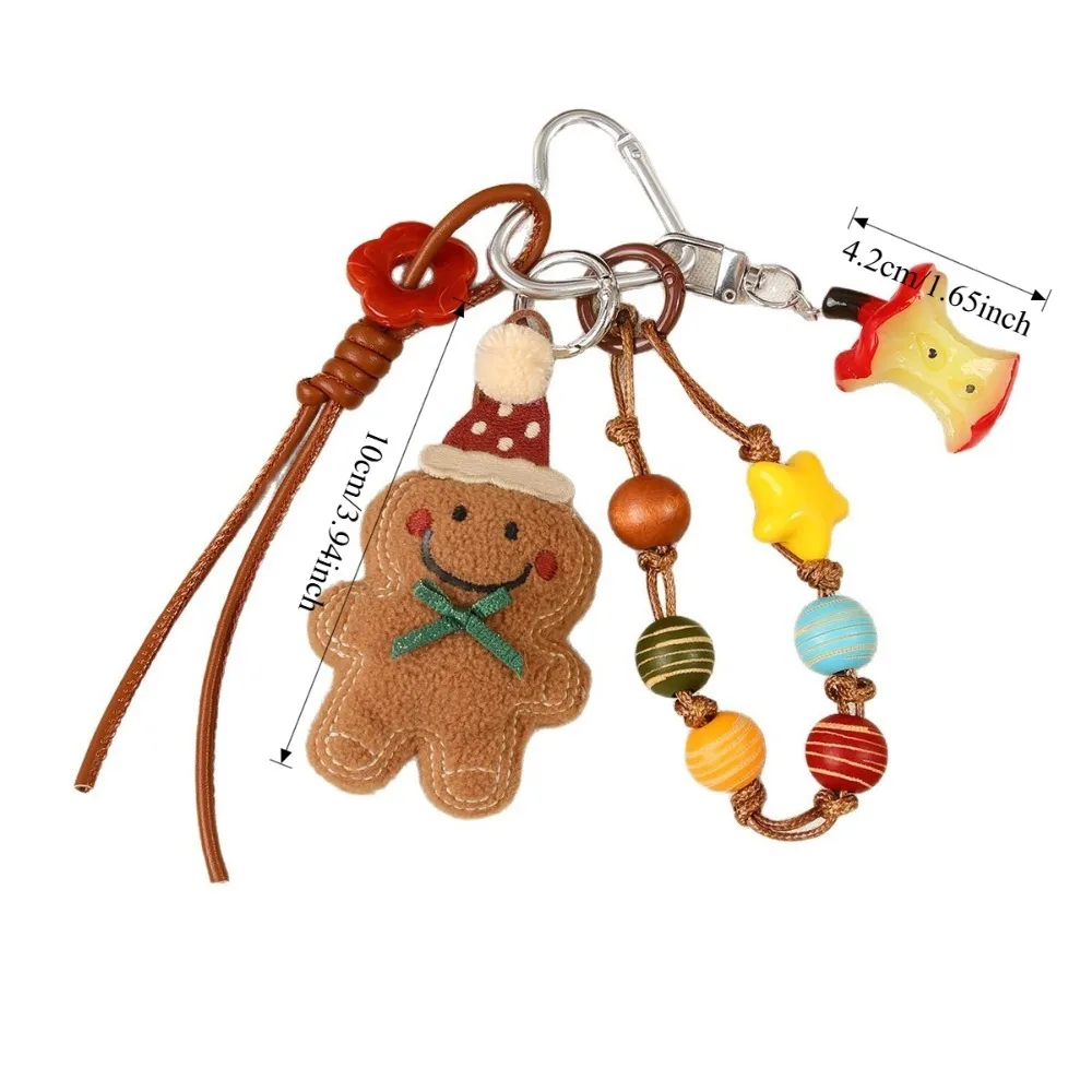 Niedlicher Lebkuchenmann-Taschenanhänger, Plüsch-Stoff-Autohänger, Schlüsselanhänger-Geschenk für die Weihnachtsserie – Detail 7