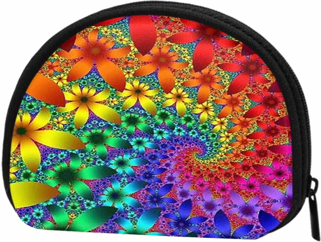 Small Coin Purse Tie Dye Rainbow Spirals Fractal Mini Wallet Coin Pouch Change Purse For Women Men Girls