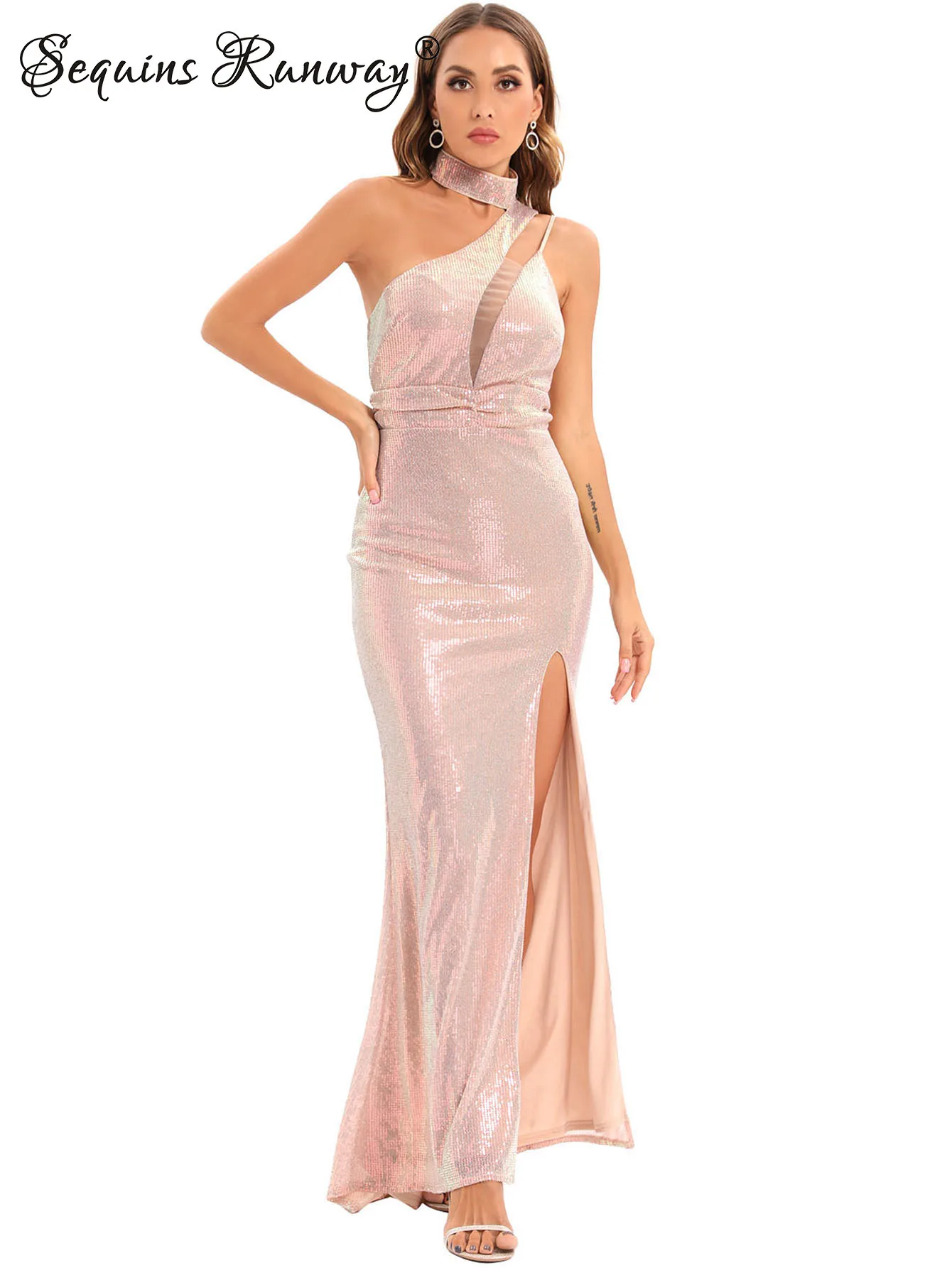 

Sexy backless maxi sequin summer dress women elegant cocktail prom party long dresses 2025 woman birthday evening dress vestidos
