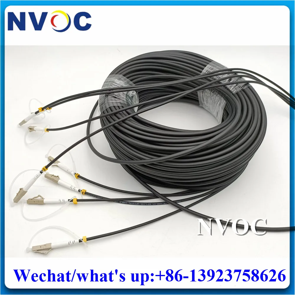 4C OM3-150 LC-LC Patch Cord,4Fibers Multimode MM LSZH/TPU 10/20/30M Outdoor LC/ST/FC/SC Armored Fiber Optic Cable