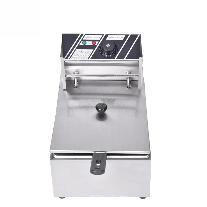 

Processing commercial single cylinder stainless steel 6L French fries fried chicken skewers electric fryer equipment