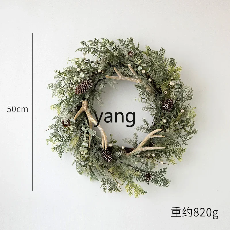 

L'm Christmas wreath rattan door hanging DIY cuttings scene arrangement